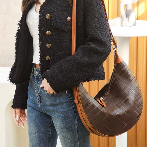 

10A Mirror Designer Loop Bag Hobo Half Moon Bags Shoulder High Quality Genuine Leather Women Crossbody Messenger Purse Handbag With Strap Tote, Brown