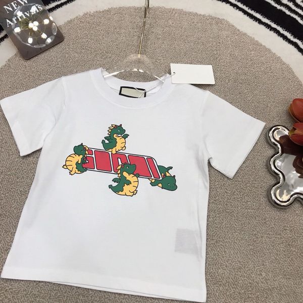 

2024 Kids Summer T-shirts Designer Tees Boys Girls Fashion Bear Letters Mosaic Printed Tops Children Casual Trendy Tshirts more Colors Luxury tops 3A quality, White