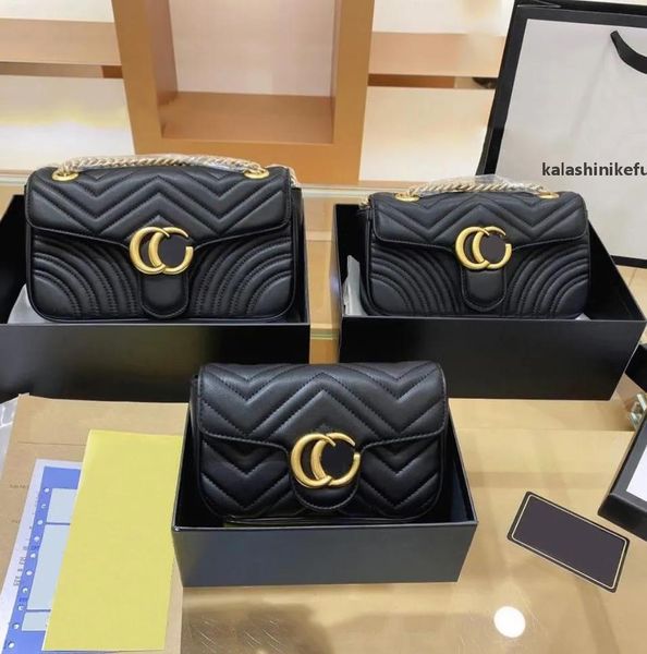 

5Adesigners bags Women Shoulder bag marmont handbag Messenger Totes Fashion Metallic Handbags Classic Crossbody Clutch Pretty, G-black