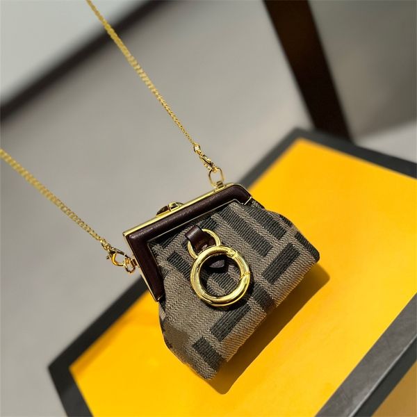 

Mini Crossbody Chain Bags woman designer bag cross body shoulder bags tiny pouch tiny wallet coin purses Leather 10A, Black(9*8cm)