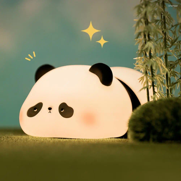 

Lights Night Cute Panda Light Adorable With Timer Touch Control Dimmable Silicone Decorative Lamp For Bedside Novelty