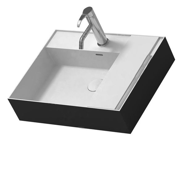 

Bathroom Rectangular Solid Surface Resin Wash Sink Fashionable Cloakroom Corian Vanity Washbasin Wall Hung Lavabo RS38331