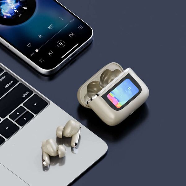 

V8 full-color touch screen TWS Bluetooth earphones with true wireless noise reduction, in ear sports gaming, super long battery life, Black