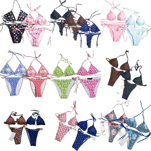 

Womens Bikini luxury bikini Swimwear designer swimsuit bathing suit swim suits Polyester Letter Mid Waist Vacation Party Beach scrunch sexy bikinis swimsuits, Lightyellow