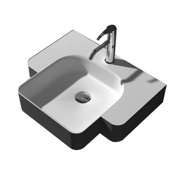 

Bathroom Solid Surface Stone Wash Sink Wall hung Laundry Vessel Washbasin RS38185