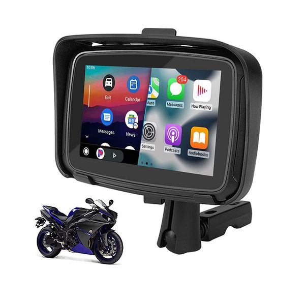 

Inch 5 Motorcycle Touch Monitor With CarPlay and Android Auto Outdoor IPSX7 Waterproof External Portable Motor Car Special GPS Navigator