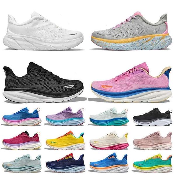 

Hoka bondi 8 clifton 9 one shoes for men women hokas Black White Summer Song Shark Grey Goblin Golden Coast Floral Smoke Green Blue Harbor Mist mens trainers outdoor, 16