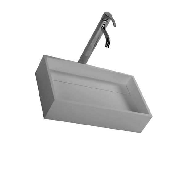 

Bathroom Solid Surface Stone Wash Sink Above Counter Washbasin Hidden Style Drain Laundry Vessel Sink RS3866