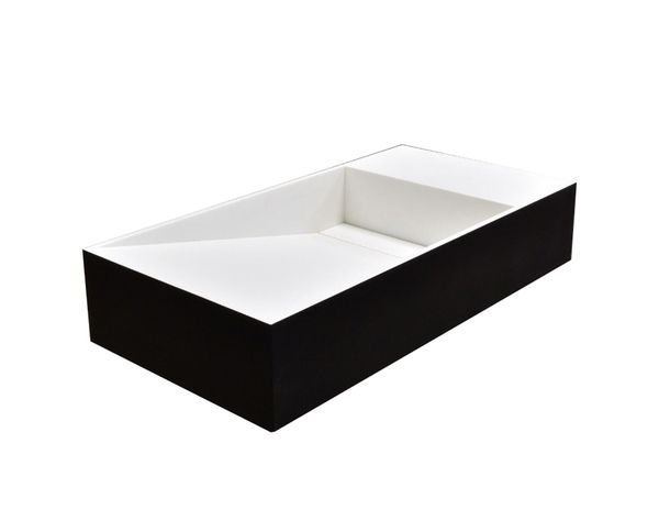 

Bathroom Rectangular Wall Moumted Wash Sink Fashionable Cloakroom Corian Vanity Wash Basin Solid Surface Resin Lavabo RS38227