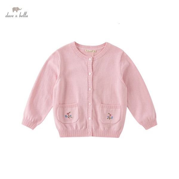 

DAVE BELLA Spring Infant Baby Girls Cotton Cardigan Kids Toddler Pink Knitted Sweater Cadigan DB1233992 240301