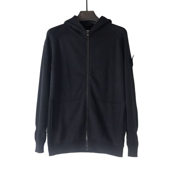 

2024 Early Spring Mew Golf Hoodie Fleece Cardigan Hooded Sweater Men's Fashion Embroidery Jacket Topstoney Large Size Pure Motion Hooded sweater 2303#, Black