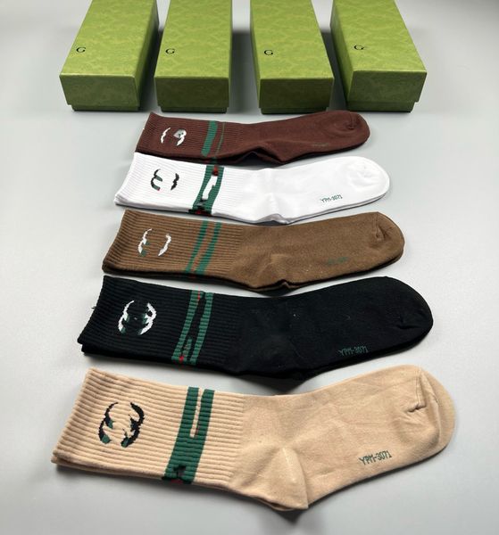 

2024 Mens Socks Womens luxury cotton Sock classic Designer letter Stocking comfortable 5 pairs together high quality Popular trend