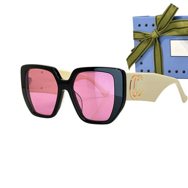 

Designer Womens Mens Famous Brand 0956 Style OEM ODM Sunglasses Pink Lens Uv400 Protective Lenses Plank Frame Square Popular GLASS Retro Eyewear