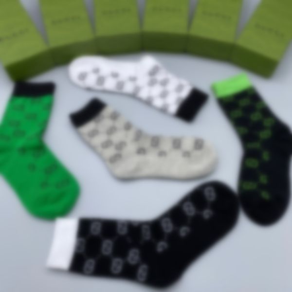 

designer men's and women's socks luxury sports four seasons letter printing brand cotton mens socks women garter box set gift