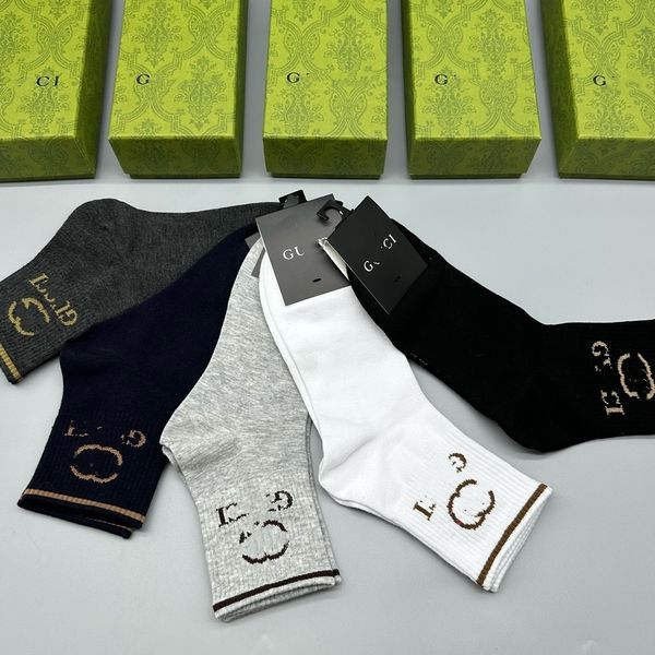 

24ss Sock designer luxury Prad classic letter triangle fashion iron standard autumn and winter cotton high socks 5 pairs weeds 21 styles elite brand.