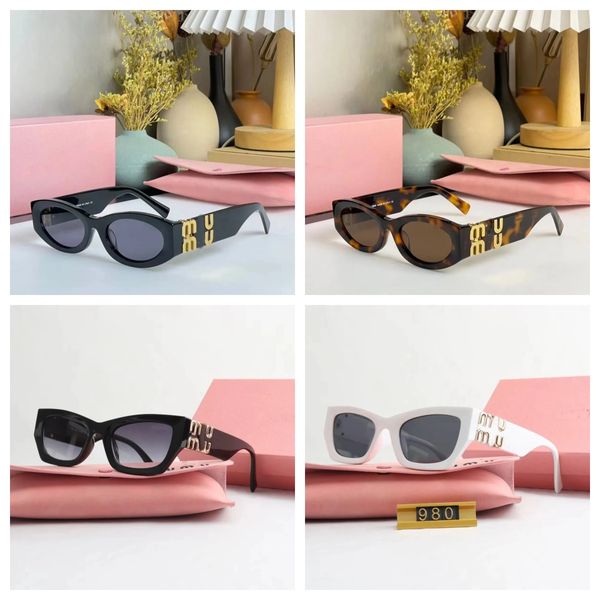 

luxury Fashion Miu Designer Oval Frame Sunglasses Womens Anti-radiation UV400 Personality Mens Retro Glasses Plate Grade High Value D6V5