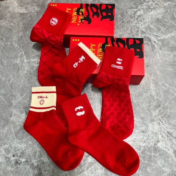 

2024 Embroideried Socks Tide Brand Breathable Sports Socks Striped Casual Socks For Men Women Outdoor Athletic Stockings