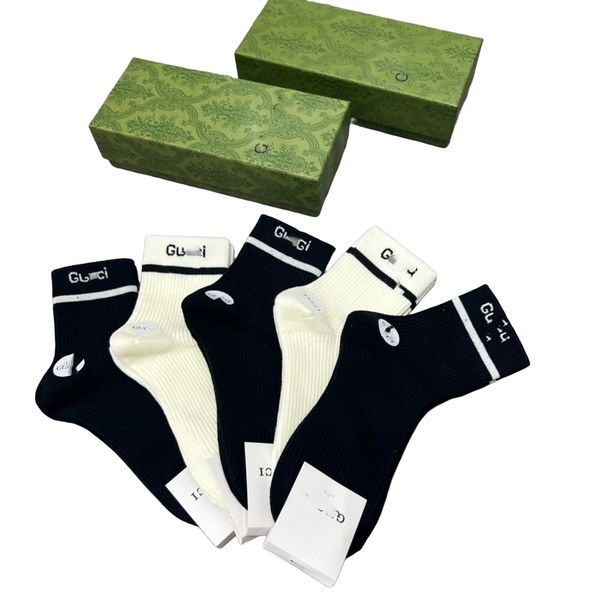 

24ss designer men's and women's socks eight luxury sports four seasons letter printing brand cotton men women garter box set gift