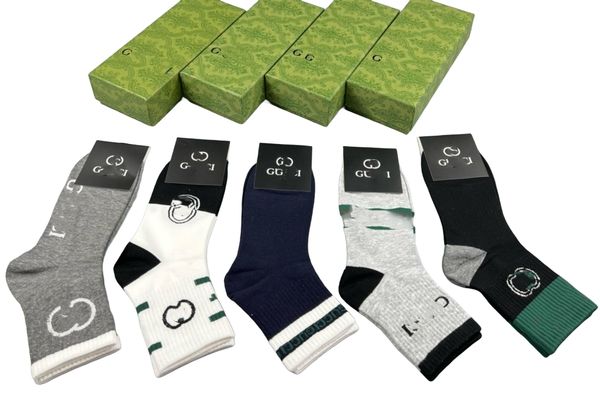 

Designer 24ss Mens Womens Socks Five Pair Luxe Sports Winter Mesh Letter Printed Sock Embroidery Cotton Man Woman With Box