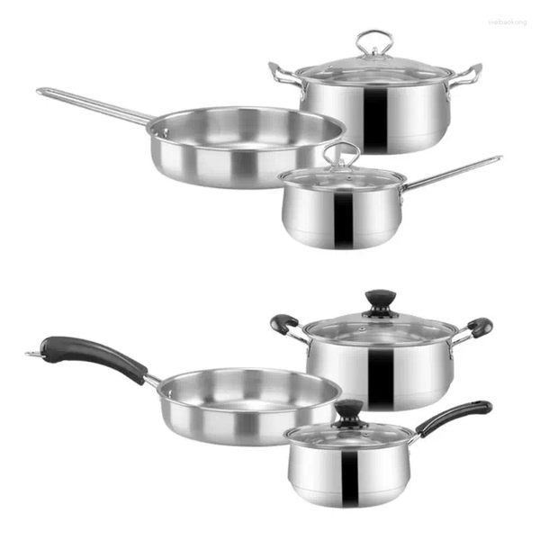 

Sets Cookware Large Capacity Stainless Steel Non-stick Stew Cooking Soup Pots Saucepan, Purple