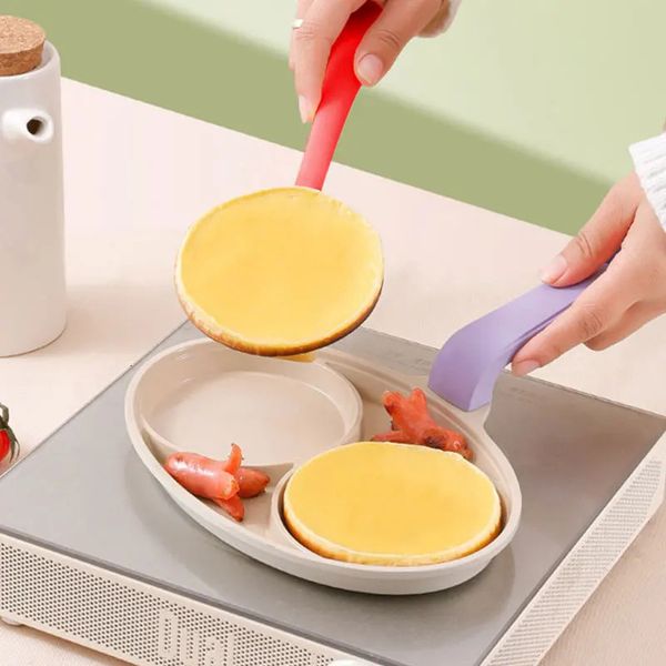 

Small Fried Egg Pancake Pan 2Cup Nonstick Omelet Frying Thickened Breakfast Burger Maker Steak Cooking Cookware 240308