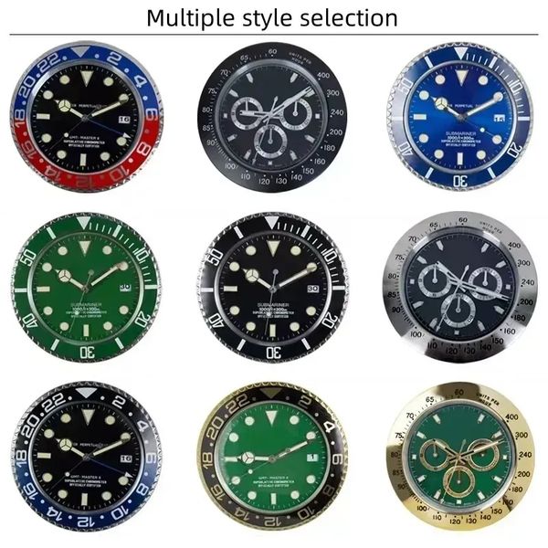

Wall Clocks Date Super Silent Luxury Metal Modern Design Large Quartz Analog Home Stainless Steel Luminous decorative -modern