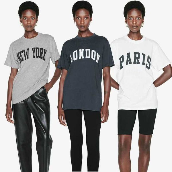 

Women Designer T-shirt Classic Letter Print Sleeve Embroidery Cotton Short Sleeve T-shirt Tees Tops, New york flower ash