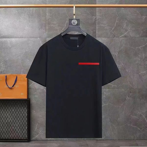 

Mens Designer T Shirt Embroidered Labels Quality Short-sleeved Fashion Men and Women Short T-shirt Couple Models Cotton Men Hip Hop, Pink