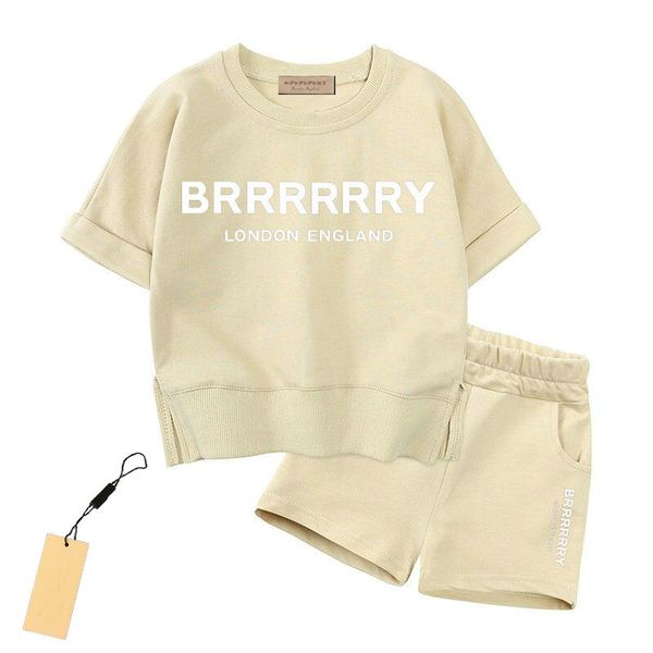 

7 Styles Luxury Logo Clothing Sets Kids Clothes Suits Girl Boy Clothing Summer Infantis Baby Sets Designer Chlidren Sport Suits BU990, Brown