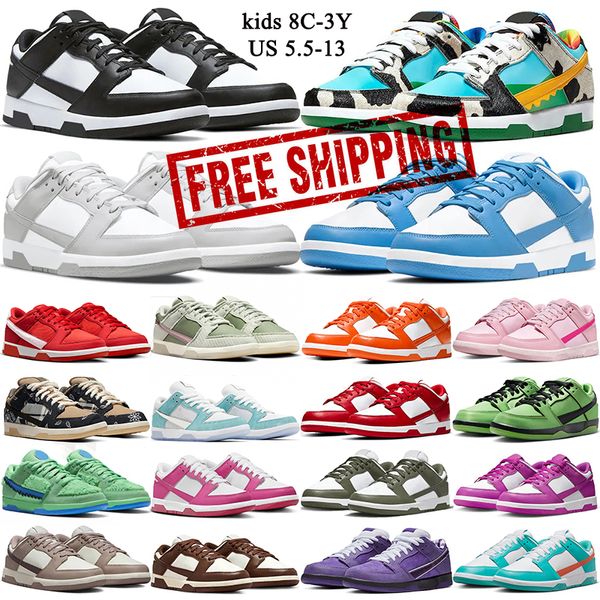 

shipping purple free lobster running shoes lows panda valentines day brown active fuchsia medium olive gray fog unc gai triple pink men women kids sneakers size 25-47, Dark khaki