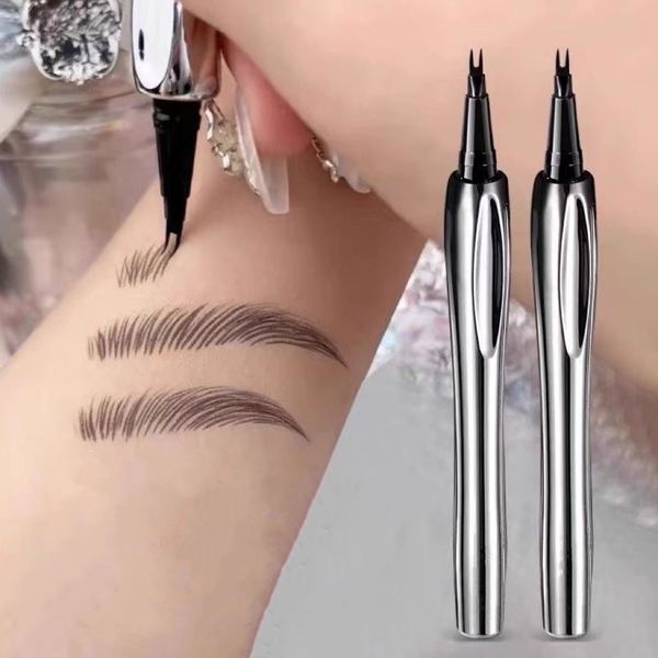 

Eyebrow Pen Waterproof Fork Tip Eyebrow Pencil Long Lasting Professional Fine Sketch Liquid Eye Brow Pencil, Brown
