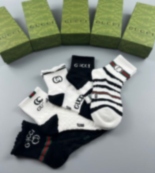 

designer socks Men's Socks Women's Classic Black, White Grey Solid Color Socks 5 Pairs/Box Football Basketball Leisure Sports Socks