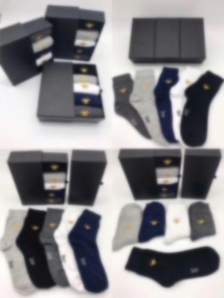 

Designer Mens Womens Socks Five Pair Luxe Sports Winter Letter Printed Sock Embroidery Cotton Man Woman 5 pieces/boxr, Black