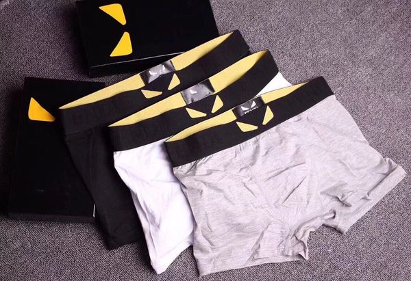 

boxers for men New Pure Cotton Men Underpants Designer Soft Breathable Printed Boxers Shorts Male Sexy Underwear 3 pieces/box, Gray