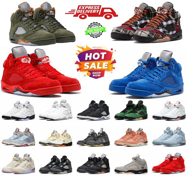 

5 Basketball Shoes 5s sneakers Olive Lucky Green UNC University Blue Dawn grey red yellow Georgetown Burgundy Aqua designer shoes