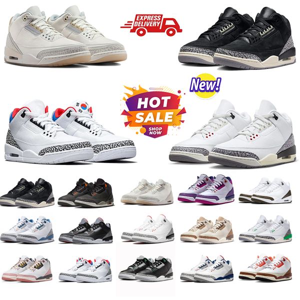 

3 Basketball Shoes designer shoes Green Glow Craft Ivory Vintage Floral red Fear Barely Grape 3s sneakers trainers black cat VINTAGE FLORAL, Orange