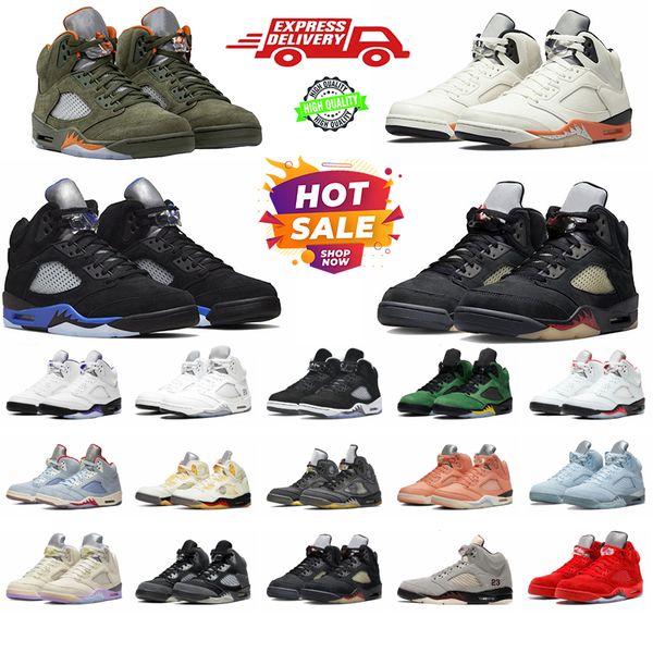 

5 Basketball Shoes 5s sneakers Olive Lucky Green UNC University Dawn gold Georgetown Burgundy Aqua designer shoes, Multi