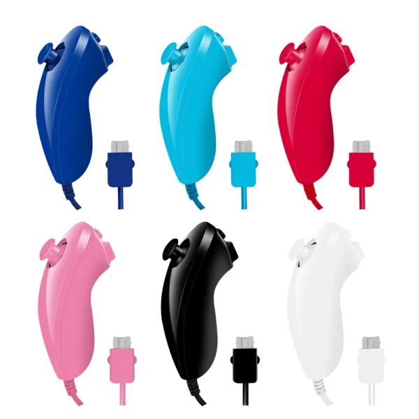 DHCP Top quality Wired Nunchuck Nintendo Hand Curved Game Handle Controller Nunchuk For Wii Gamepad Accessories factory wholesaler
