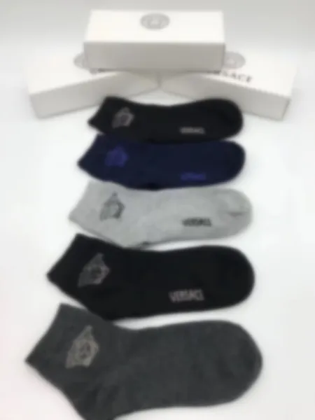

designer socks for men Designer Pairs Fashion Mid Tube Socks Men's Sports Women's Cotton Sock 5 pieces/boxr, Black