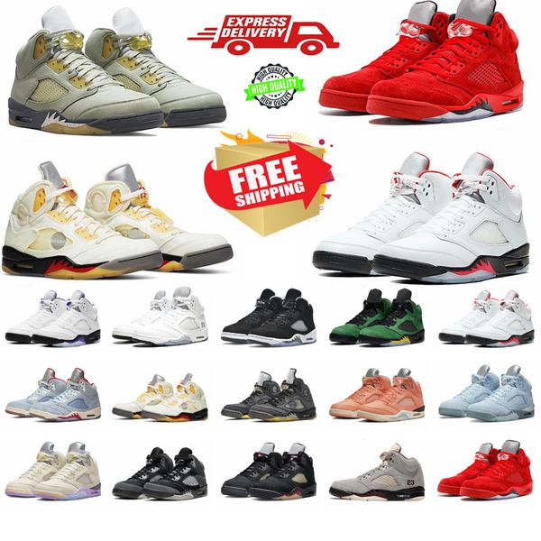 

5 Basketball Shoes 5s sneakers Olive Lucky Green UNC University Dawn yellow gold Georgetown Burgundy Aqua designer shoes, Deep brown