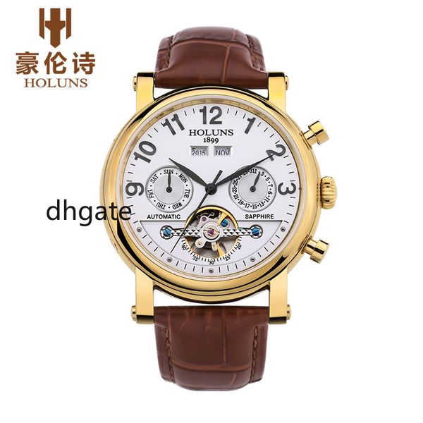 

cwp designer watches automatic mechanical men watch with fashion leather strap top sale business Retro skeleton, Black