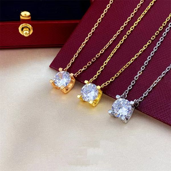 

Designer Jewelry Love Necklace Diamond Pendant Necklaces for Women 18K Rise Gold Silver Tennis Necklace Luxury Jewelrys for Birthday Party Gift