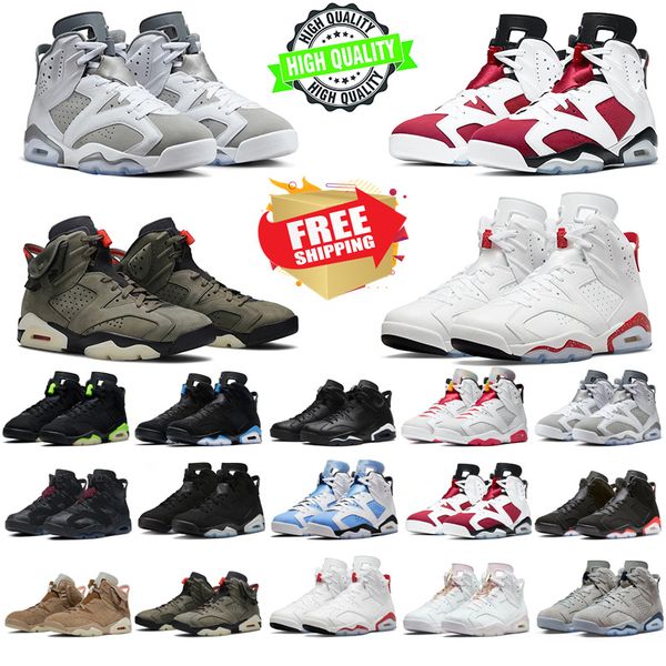 

6 Basketball Shoes 6s sneakers Yellow Ochre Toro Bravo Georgetown UNC prey White pink Carmine Black Infrared designer shoe, Ivory