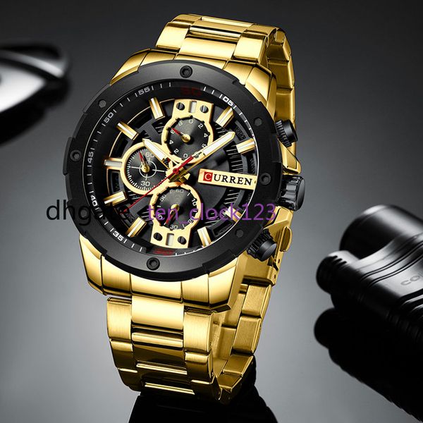 

Sports Watch Men CURREN fashion quartz stainless steel leisure business mens Relojes watch, Multi-color