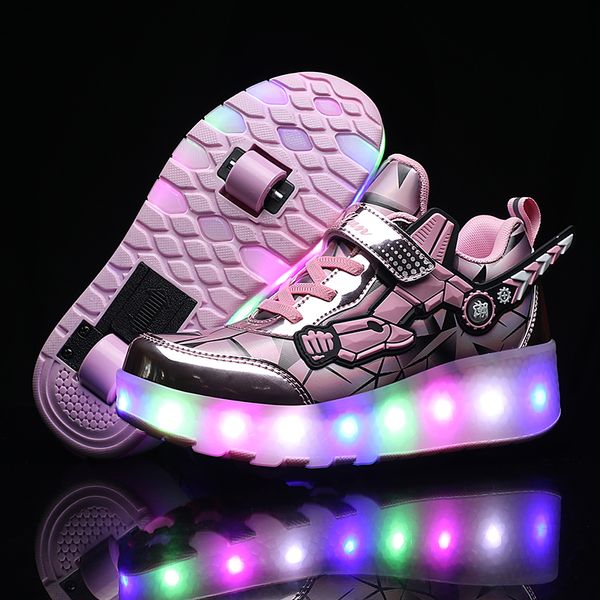 

PONERAIT Children Girls Boys Roller Skates Kids Sneakers With Wheels Fashion Outdoor Sports Shoes for Girls Boys, Red