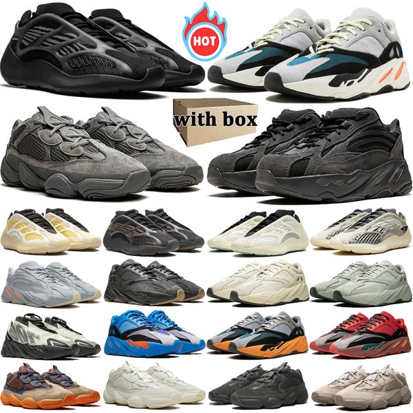 

With box 500 designer 700 v2 v3 running shoes Men Women mens Alvah Azael Brown Azareth Solid Grey Utility Black Bone White Ash Grey Blush Granite sports trainers, Color 18