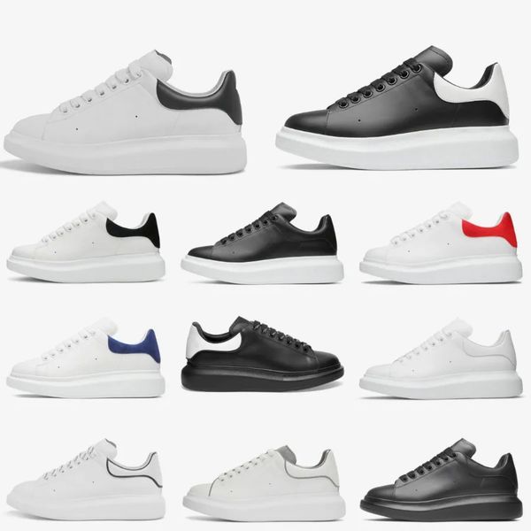 

Oversized Sneaker Casual Shoes Woman mcqueenshoes Mens White Smooth Calf Leather Large Flat Laces Platform Rubber Sole, A1