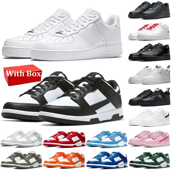 

with box Panda low af1 designer running Shoes Triple White Grey Fog University Red Triple Pink Syracuse Rose Whisper men women Trainer sport sneakers, S white