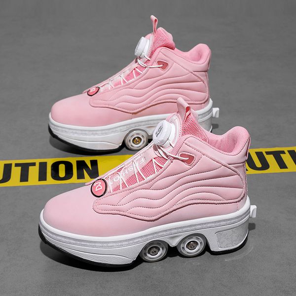 

Unisex Deform Roller Shoes Skating Shoes Unisex Adult Sneakers Outdoor Fashion Deformation Parkour Shoes Kids Adults Unisex, Black