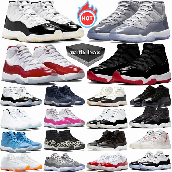 

With box 11 Cherry Basketball Shoes Men Women 11s pink Neapolitan Cement Grey Gratitude Cool Grey Anniversary Bred Mens Trainers Sport Sneakers 36-47, Color 3